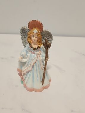 Angel Of The Month May Figurine in Pastel Blue and Pink Angel Of Protection